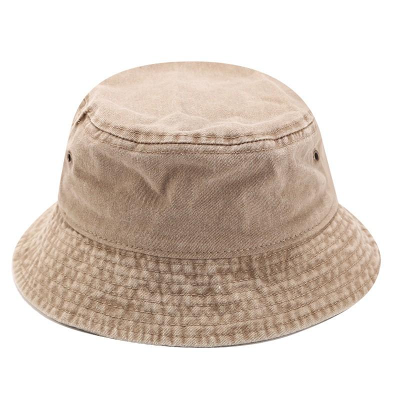 Mens Womens Washed Plain Bucket Hat All Season Outdoor Travel Sun Protection Cap