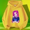 Autumn Warm K-pop Demon Hunters Girls Hoodie Long Sleeve Outerwear Saja Print Hooded Coat for Children Fashion Pullover Kid Tops