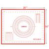 LIMNUO Silicone Cooking Mat, Bread Mat, Baking Mat with Measuring Pad, Large Size, Food-Grade Silicone, Non-Slip, for Baking Tools (Red, 40x50cm)