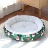 Soft Polyester Circular Christmas Pet Bed Warm Winter Bed for Small/Medium DogsPlush Cushioning,Perfect Christmas Gift for Pets