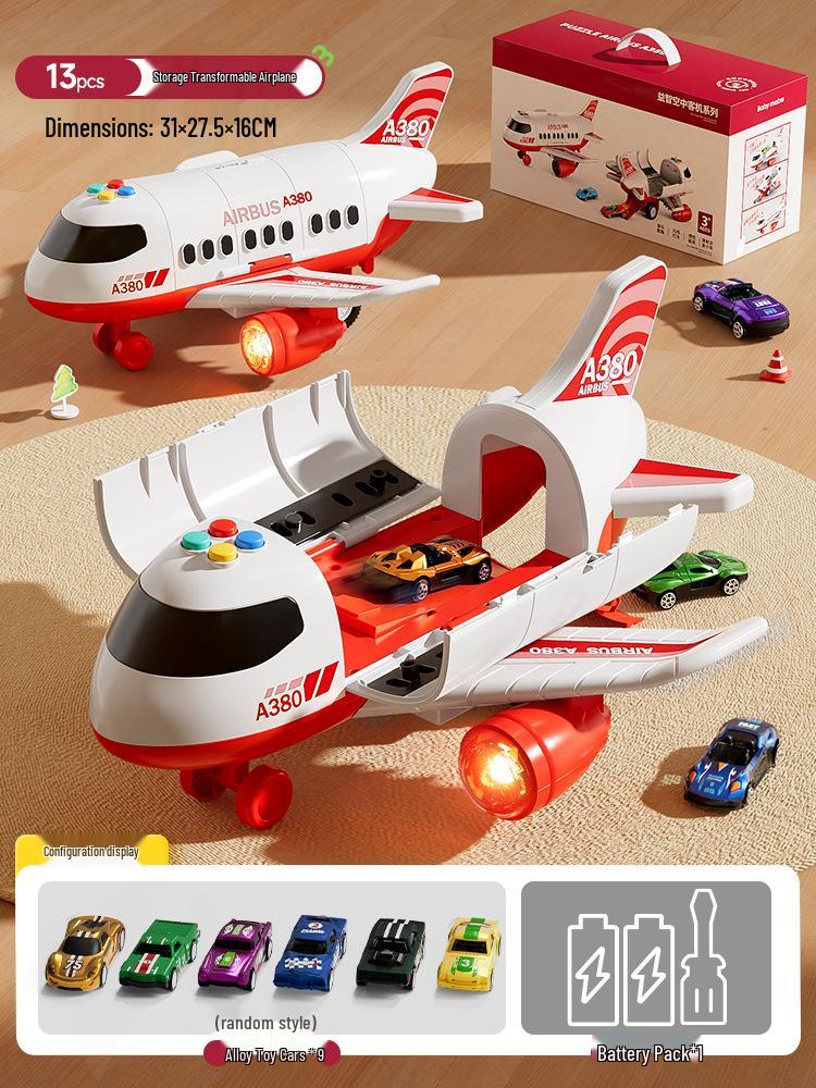 Kids' Transforming Helicopter and Fire Truck Toy Set with Small Airplane and Car