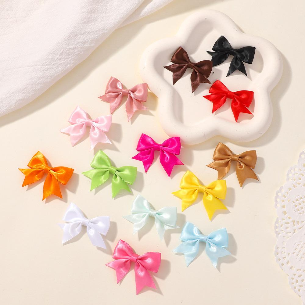 30Pcs Mini Children Bow Hair Clip Baby Hair Clip Solid Color Edge Clip Sweet and Lovely Bow Hair Clip Headwear