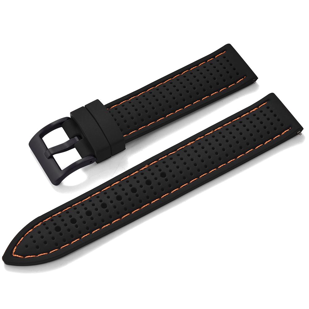 Quick Release Sport Silicone Watch Band - Breathable Waterproof Soft Rubber Strap Universal Fit 18mm 20mm 22mm For Men Women