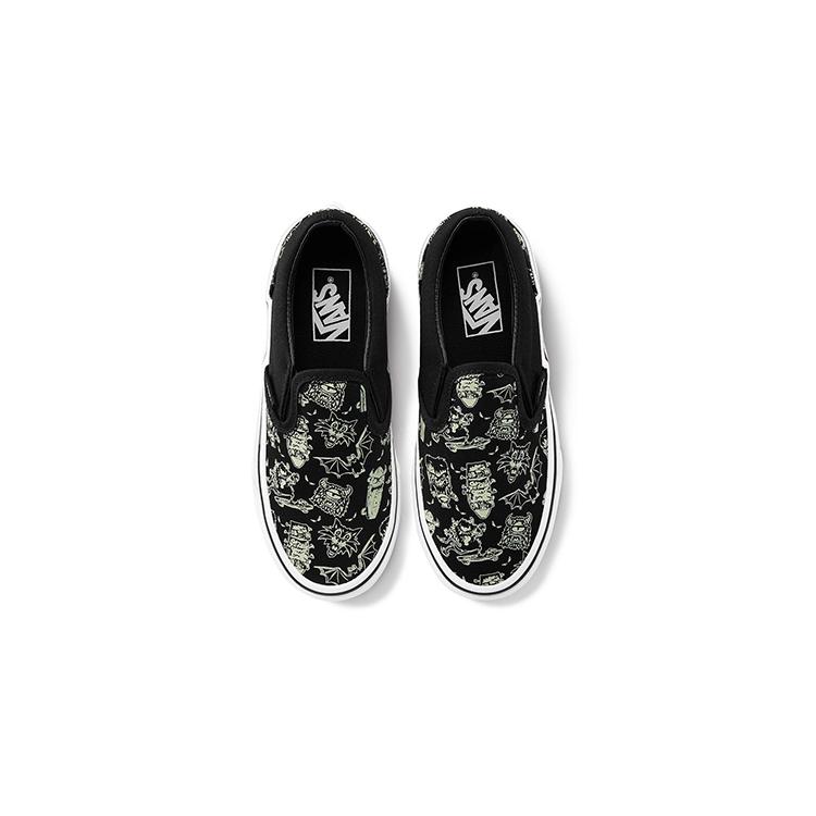 Vans Slip On Canvas Low Top Kids' Skateboarding Shoes Black Children Aged 3 7 Years Old VN0A4BUT2JN