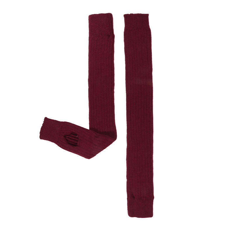 Women's Winter Over Knee High Footless Socks Vertical Stripes Knit Long Leg Warmers Elatic Boot Cuffs