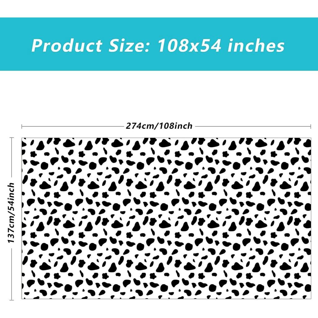 Animal Birthday Party Decorations 1.37X2.74m Cow Print Plastic Tablecloth,Plastic Table Cover for Farm Animal Themed Birthday Party Supplies