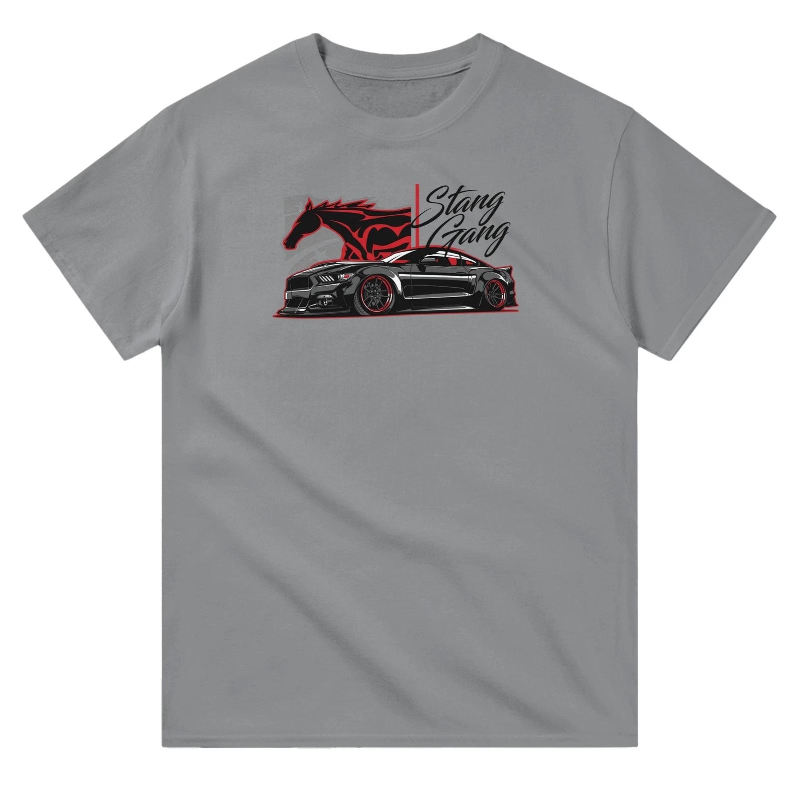Stang Gang Heavyweight Cotton Crewneck T-Shirt for Everyday Casual Wear S