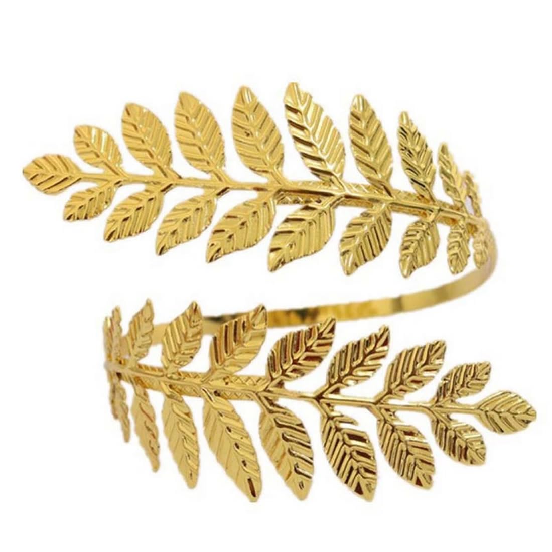 

Armlet Arm Cuff Bracelet Accessory Jewelry Armband Upper Arm Bracelet Gold Laurier Leaf Leaf Gold Bangle NT226 [Green Piercing] золотий