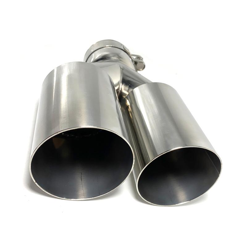 1 Piece Stainless Steel Single Layer Exhaust Tip 63mm Inlet Straight Cut 89mm Outlet Muffler Tail Pipe End Tip