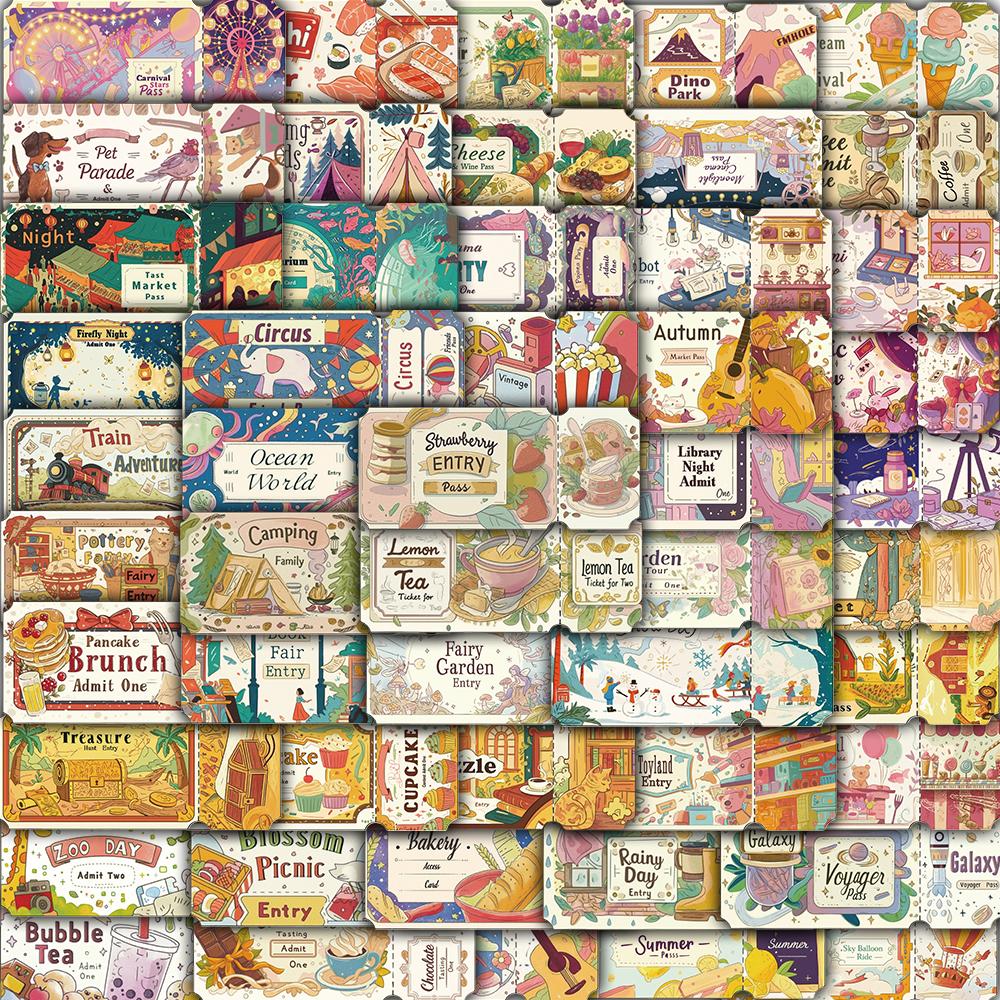 

50/100PCS Dream Ticket Stickers Skateboard Harajuku Coffee Decoration Wall Streetwear Scrapbooking Laptop Notebook Sticker
