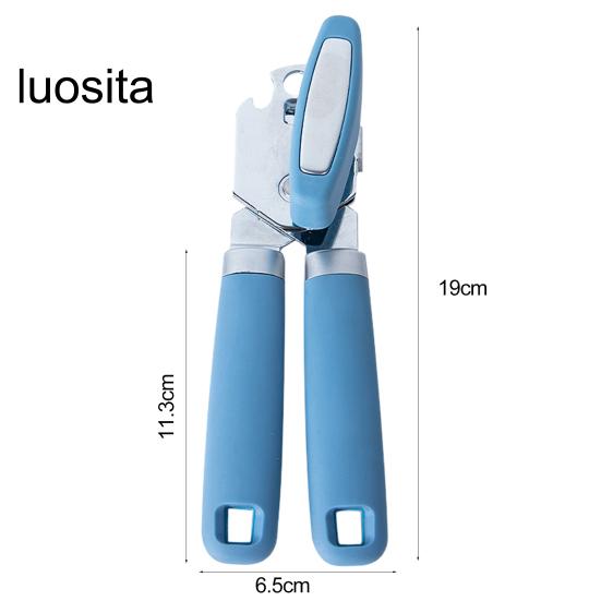 Abrelatas, abridor de cerveza de acero inoxidable liso, perilla giratoria, agarre antideslizante, abridor de tapa para barra de cocina casera
