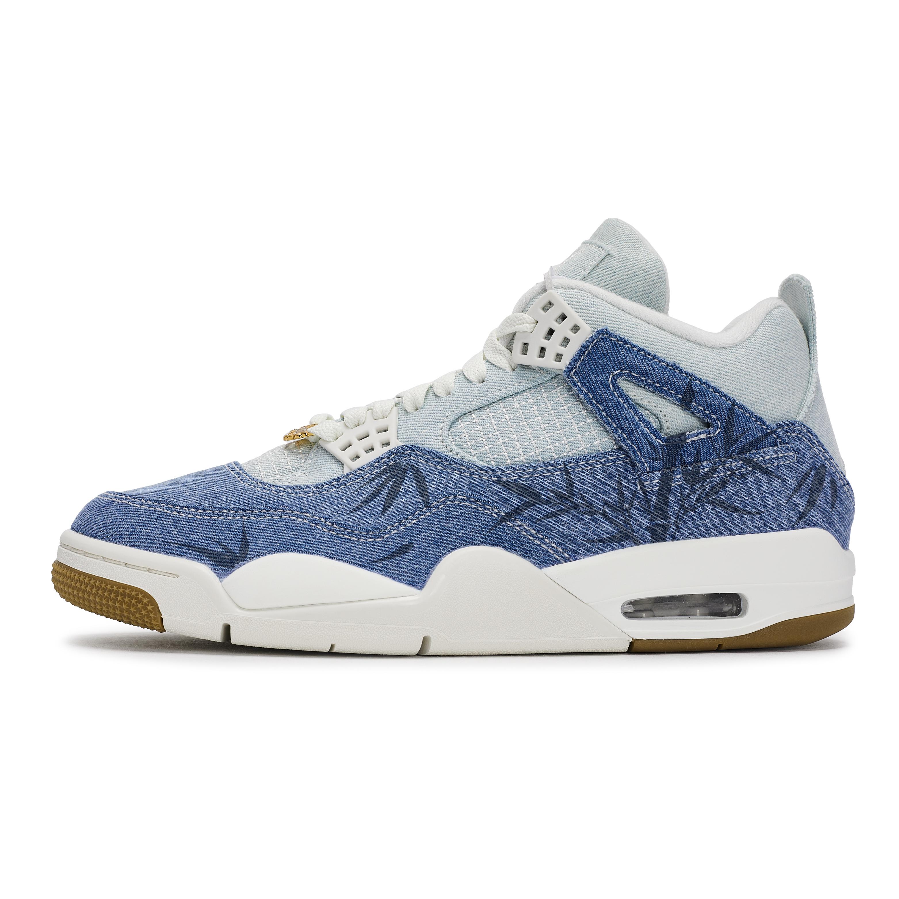 

Jordan Air Jordan 4 811 Manufacturing, Blue Dyed Bamboo Forest Mid top Vintage Basketball Shoes Unisex White Blue IB6716-100(Team80-) 36.5