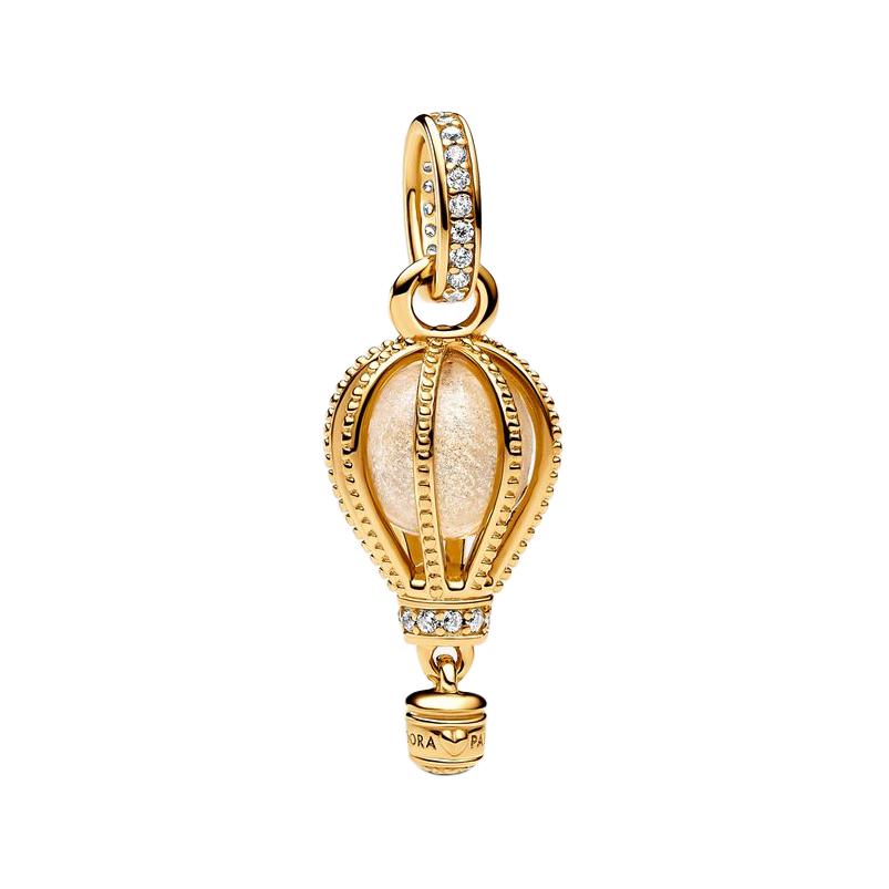 Pandora Transparent Hot Air Balloon Pendant With Cubic Zirconia Women pendant Gold 769434C01 Box