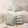 Polyester-Baumwoll-Canvas Lässig Kariert Gestreift Bohne Grün Serie Kissenbezug Wohnzimmer Sofa Spleißen Einfacher Kissenbezug