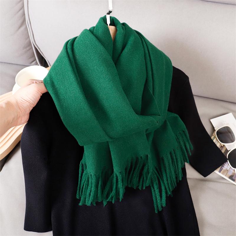 New 29 Color Winter Scarf For Women Long Warm Cashmere Scarves Solid Lady Shawl Wrap Hijab Female Pashmina Bandana Head Scarfs