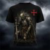 New Men's Halloween Crew-Neck Short-Sleeve T-Shirt Grim Reaper Scythe and Skeleton Print Crew-Neck Short-Sleeve Men's Top