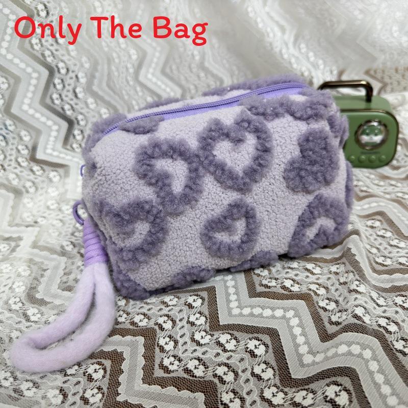 Plush Heartshaped Makeup Bag With Large Capacity For Students And Travel