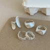 Unregelmäßiger offener Ring aus mattiertem Silbermetall für weibliche Nischen, High-End, übertriebene Persönlichkeit, modisch, vielseitiger Ring
