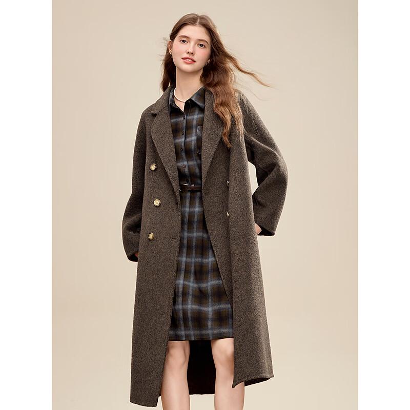 Betu Women's Elegant Mid-Length Wool Blend Coat