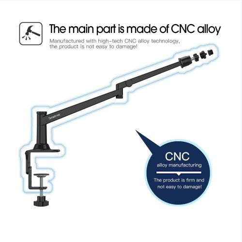 Smatree Metal Razer Seiren V2 Pro/V2X Microphone Arm, Compatible with MPM-4000U, MAM-1000U/2000U, M4U, and Other Microphones, Dynamic Microphone Arm S