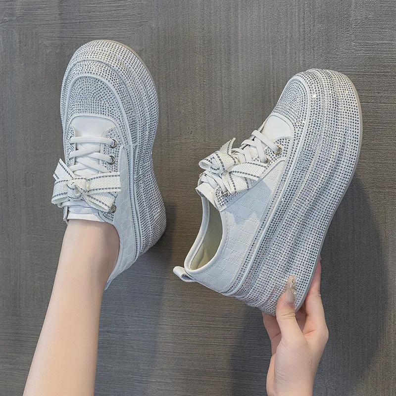 Fashion 7CM Genuine Leather Ankle Boots Shoes Elastic Chunky Sneakers Comfy New Summer Spring Pumps Fashion Vulcanize Women Casual Shoes