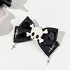Skull Pass Ribbon Hair Fasteners Gothic Hair Accessories For Women Men Soft Woven Fabric Not Slip Hairpins For Daily Parties Festivals