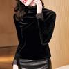 Black Bottoming Shirt Women's Long-sleeved Inner Slim Black T-shirt Top