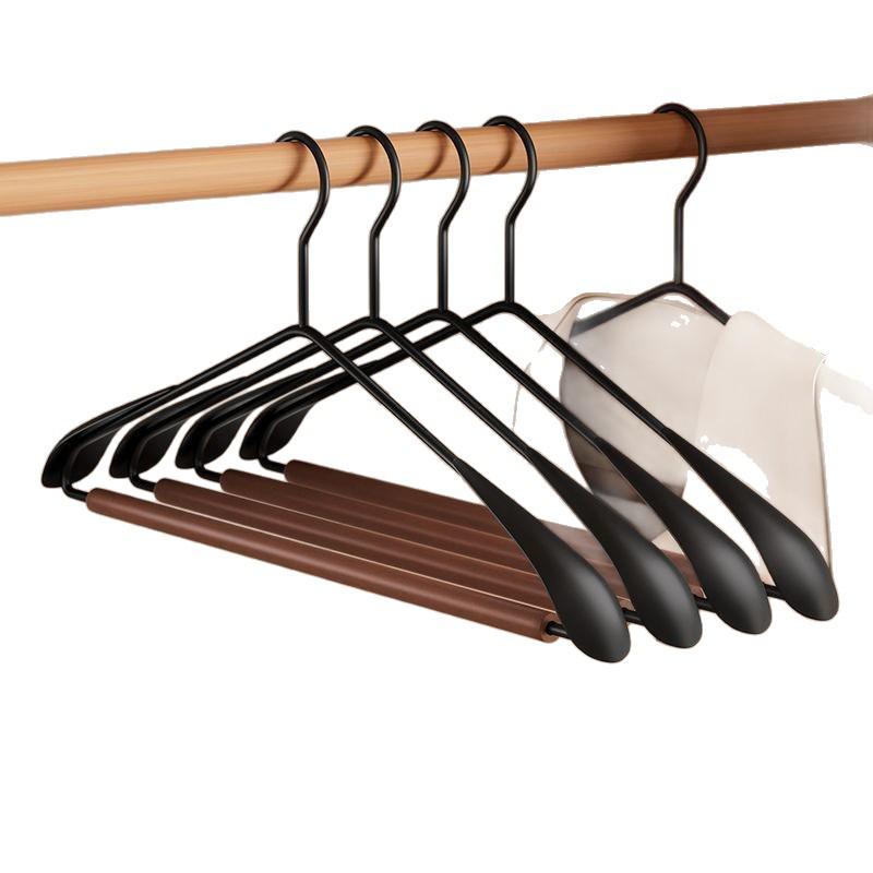 Beech Wood Non-Slip Clothes Hanger - Solid Wooden Hanger for Drying, Adult Clothing Storage, and No-Trace Hanging.