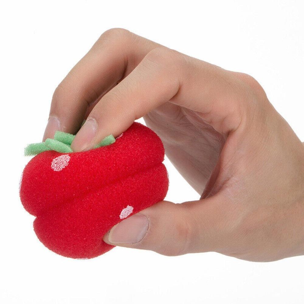 6 STK DIY Svampruller Curlers Hode Hårkrøller Strawberry Curler Mykt hår Curler Balls Jenter