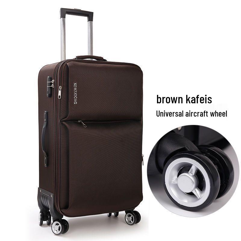 Canvas Large Capacity Carry-On Suitcase with Universal Wheels, Combination Lock, and Durable Trolley for Men and Women