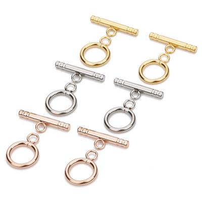 4 Sets Stainless Steel OT Clasps Buckle Round Toggle Clasp Loop Connectors for Jewelry Making DIY Bracelet Necklace Accessories