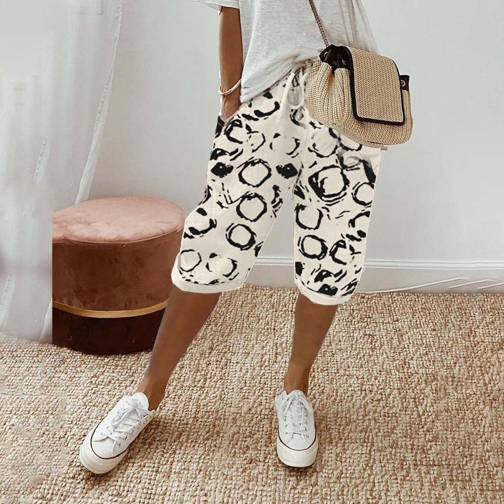 Womens Linen Shorts High Waisted Casual Shorts Drawstring Shorts With Pockets