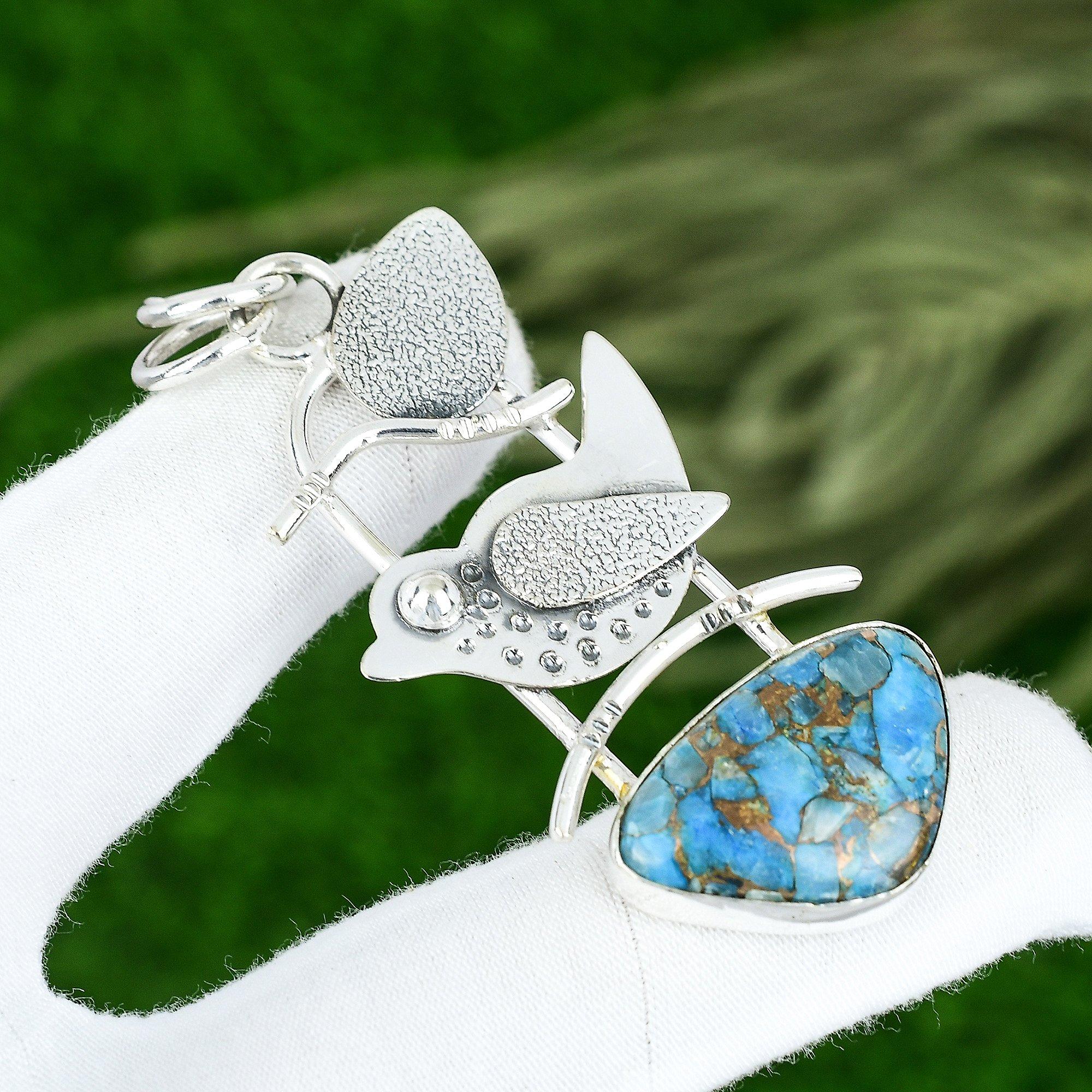 

Copper Neon Apatite Gemstone Birthday Bezel Pendant Jewelry 925 Sterling Silver