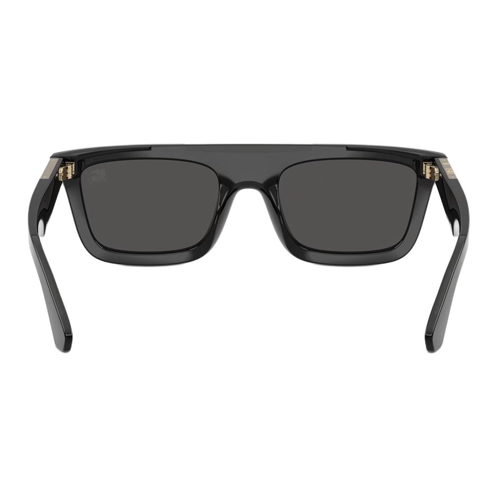 Burberry Logo Plate Frame Square Sunglasses Unisex Couple Black