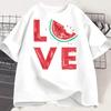 Maycaur New Kawaii Watermelon Fruits Print Women Tops Casual Female Short-sleeved Streetwear T-shirts
