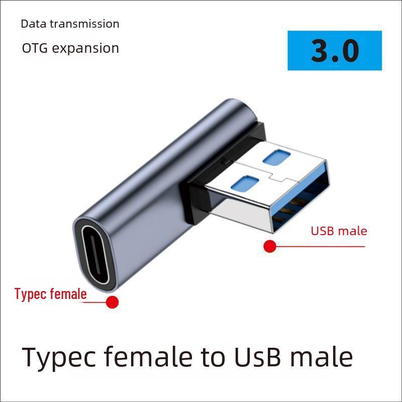 USB Type-C samec na samici 90° pravý úhel vertikální adaptér - kompatibilní s Thunderbolt 3