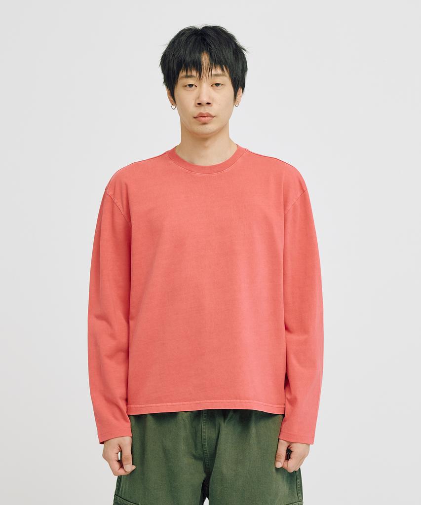 TAKEASY Pigment Layered Crop Top (Gray + Dusty Pink)