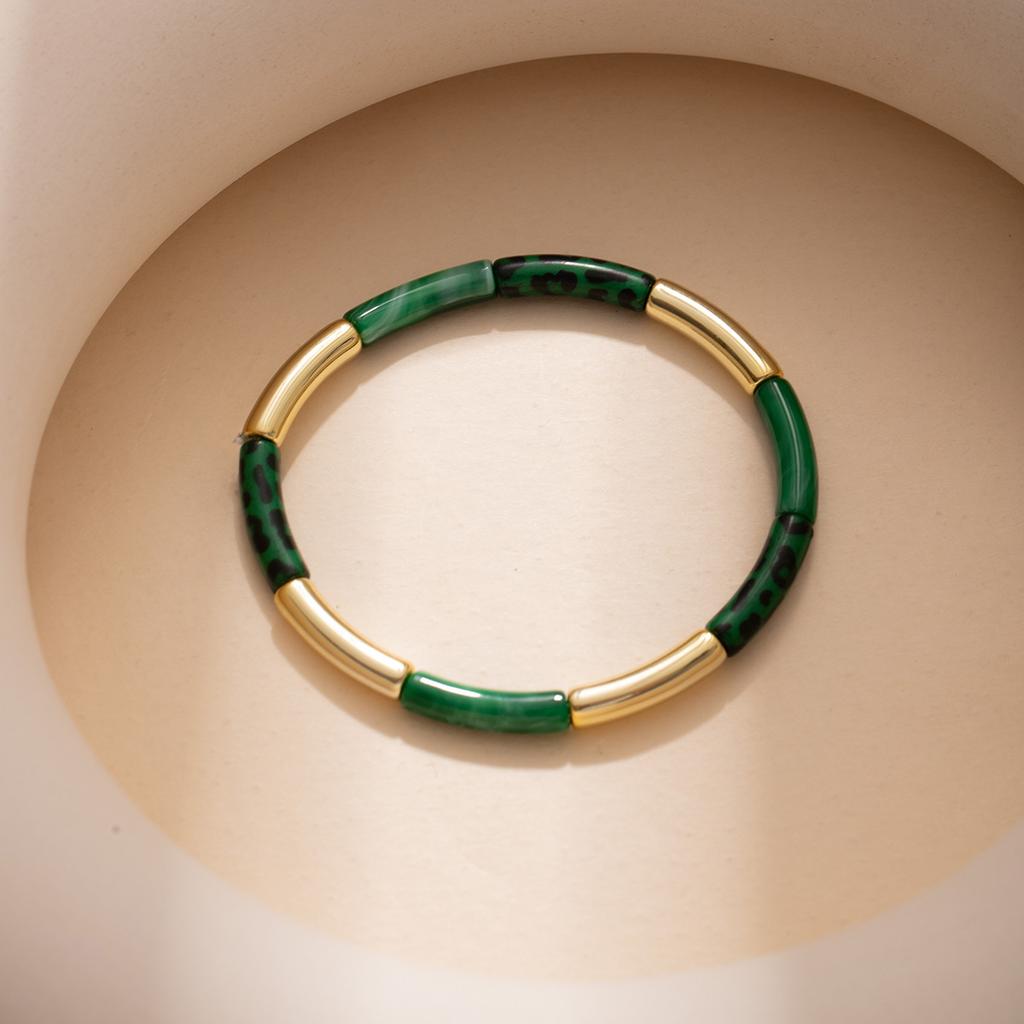 Módní leopardí potisk Personalizovaný bambusový náramek Vysoká kvalita kovový styl Módní náramek Retro vynikající náramek