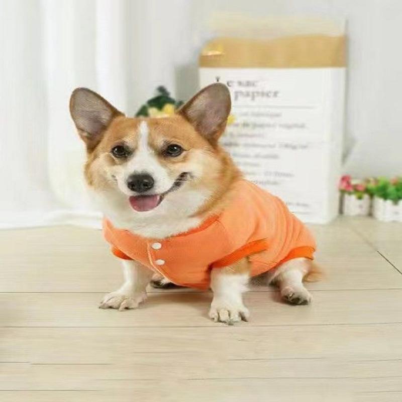 Pet dog clothes autumn and winter corgi autumn medium-sized dog four feet fleece thickened warm sleeveless clothes two feet