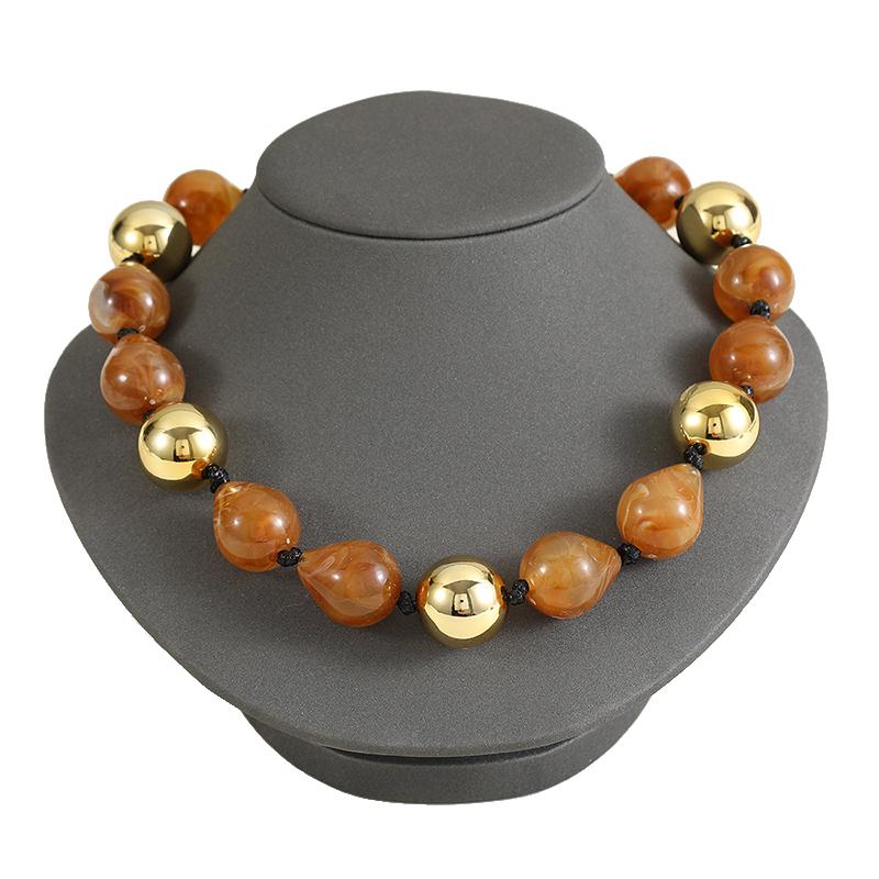 Elegantní náhrdelník s korálky ve tvaru kapky pro ženy Módní choker náhrdelníky Punk Hip-hop Pryskyřičné Akrylové Obojky Šperky