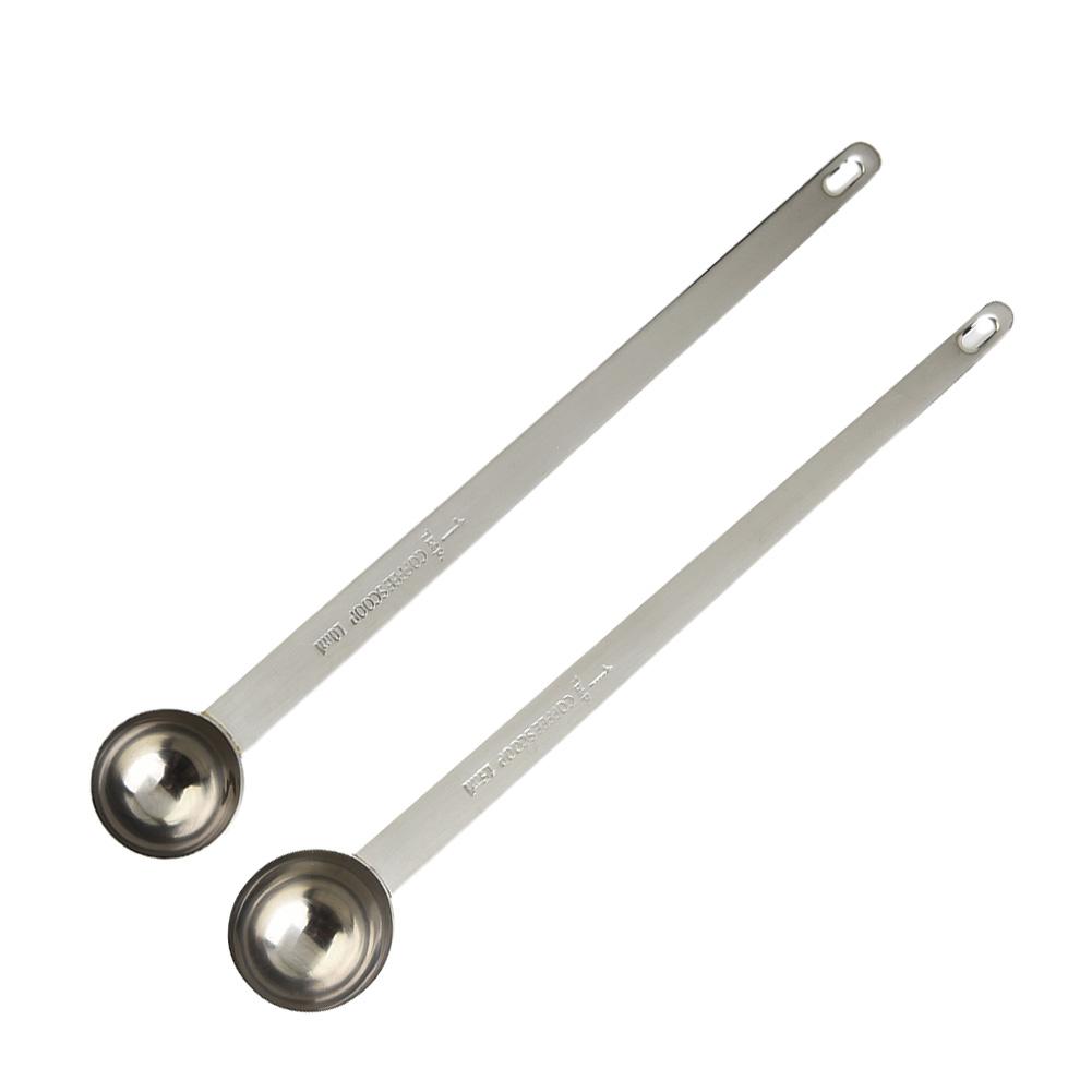 1PC 5/10/15/20/25/30ml Long Handle Coffee Measuring Spoon Stainless Steel Coffee Spoon Stirring Spoon Graduated Spoon