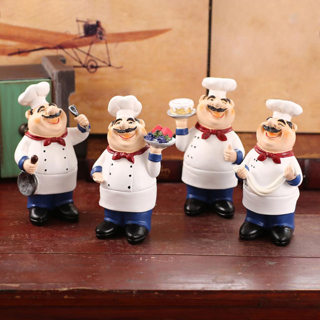 Kreativní pryskyřičná figurka kuchaře Dekorační ozdoba pro kuchyni, restauraci a kavárnu