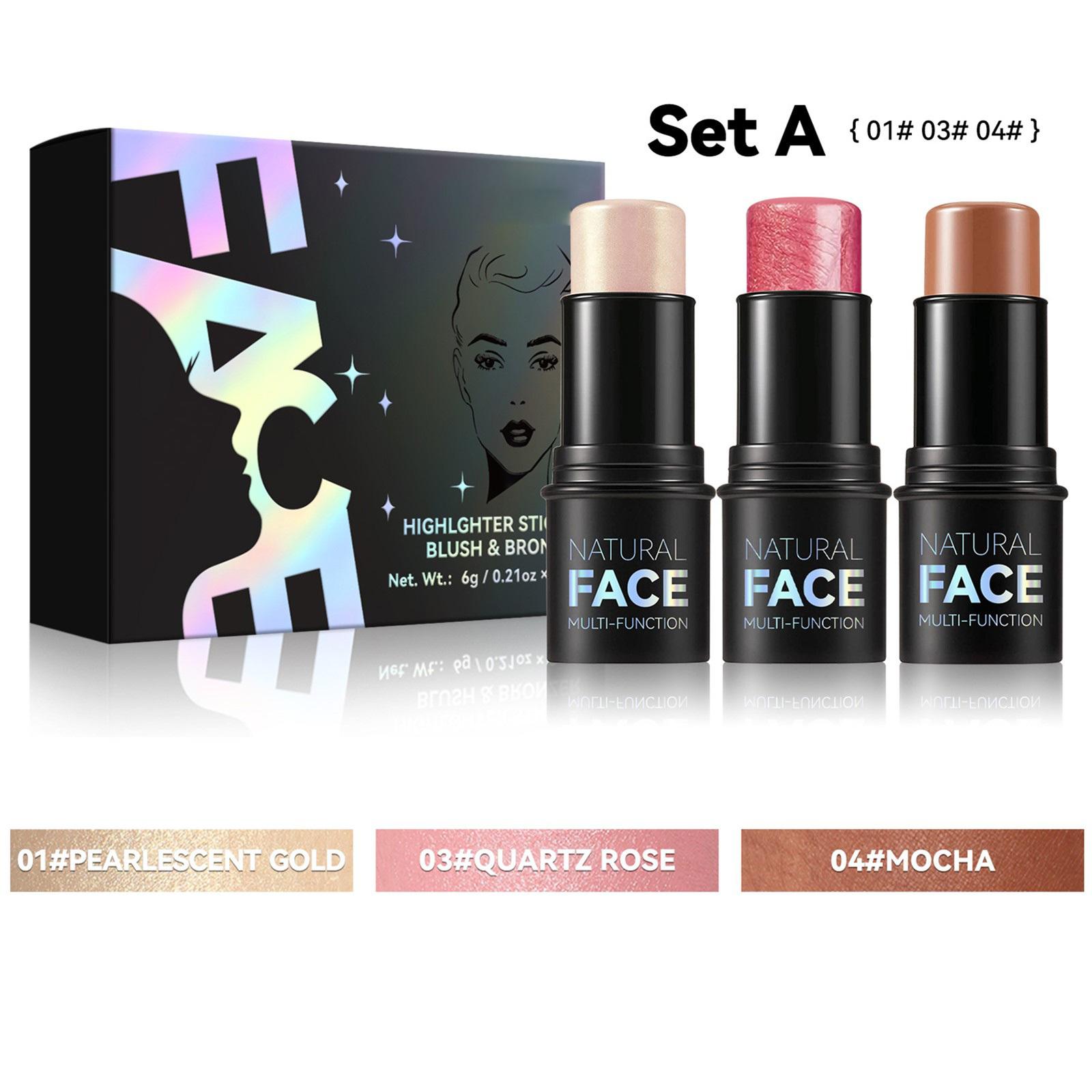 

3Pcs Cream Contour Sticks – Non-greasy Sculpting Pen, Long-lasting Shape & Lightweight Setting Makeup One Size