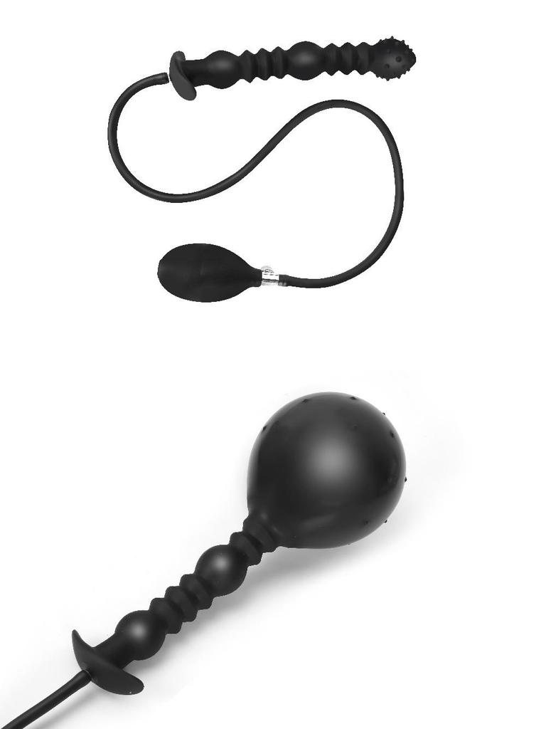 Teleskopischer Extra Langer Aufblasbarer Analplug: Tiefe Einführung Silikon Dilator für Männer und Frauen