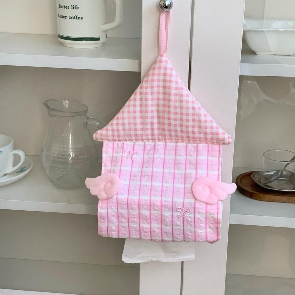 Space Saving Hanging Tissue Holder House Shape Decorative Tissue Bag Creative Tissue Bag Bathroom