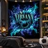 Wall Hanging Tapestry Nirvana Print Cloth for Living Room Bedroom Home Decor