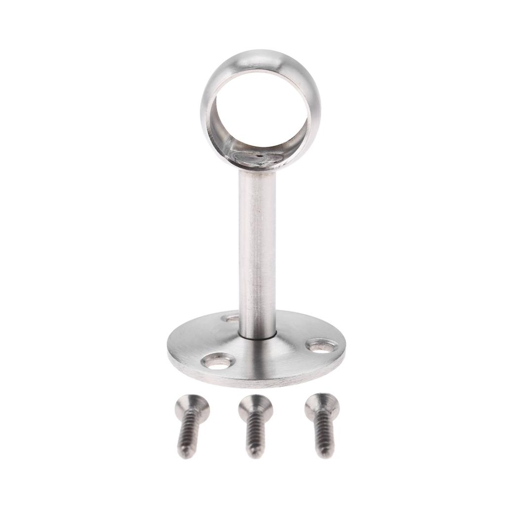DRELD Stainless Steel Centre Bracket Wardrobe Rail Support Hanging Rail Rod Pole Socket End Support Bracket Holder 19mm 25mm Dia