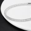 Sturdy Steel Wire White Crystal Jewelry Bracelet Secure Lock Design Steel Mesh Wrist Jewelry For Outdoor Activities