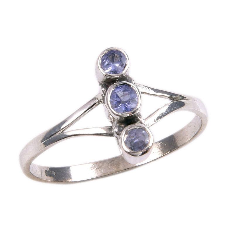 Natural Tanzanite Gemstone 925 Solid Sterling Silver Jewelry Ring Size 9 i3s35