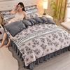 Light luxury high-end thickened milk fleece four-piece set, winter warm quilt cover, double-sided coral fleece anti-static three-piece set